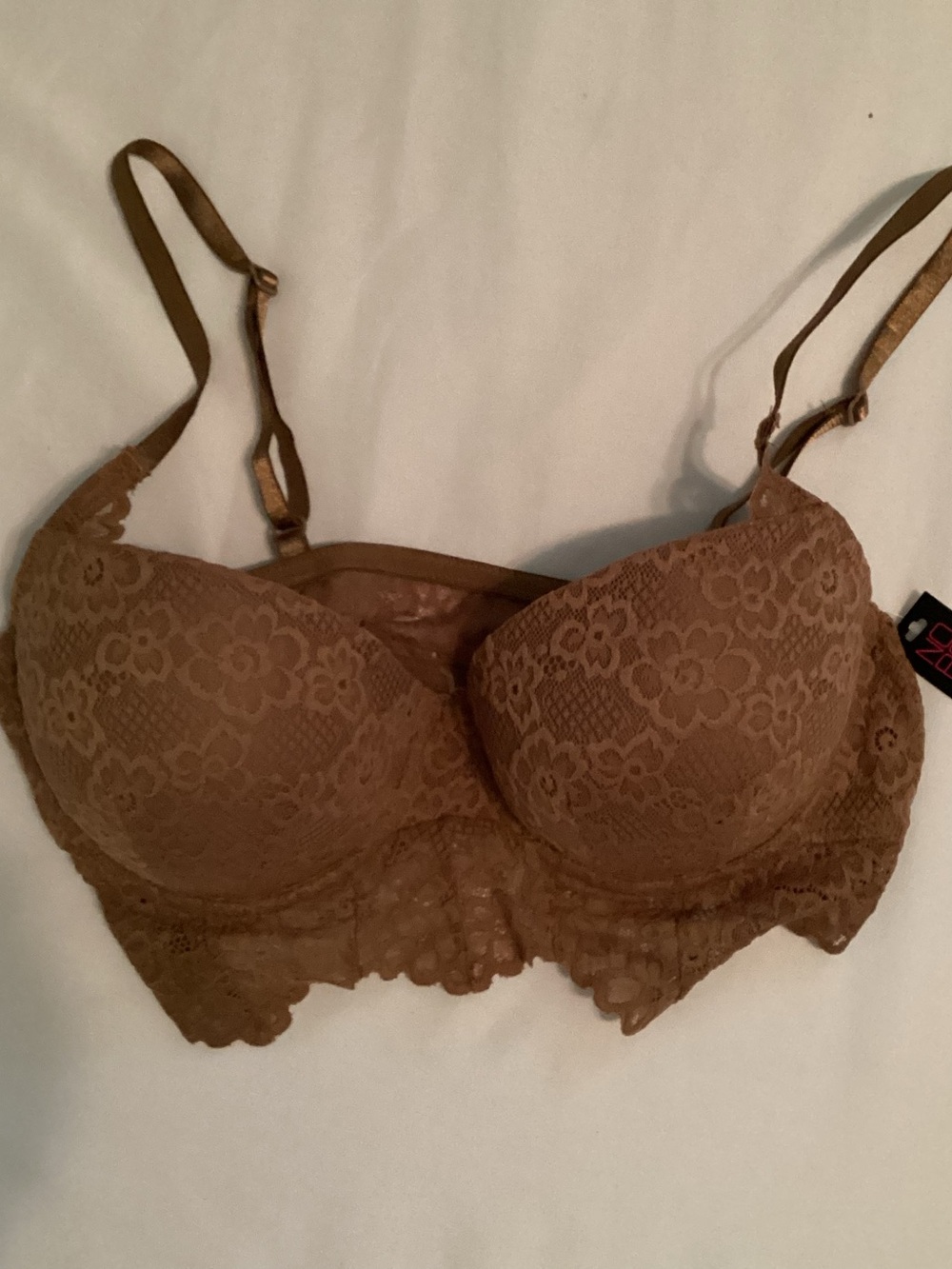 No Boundaries Intimates Ladies Brown Lacy Bra Size 36C NWT